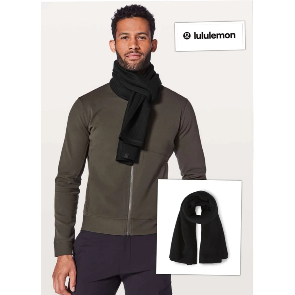 Lululemon Luxurious Ribbed Knit Merino Wool Winter Scarf Winter Layer Staple